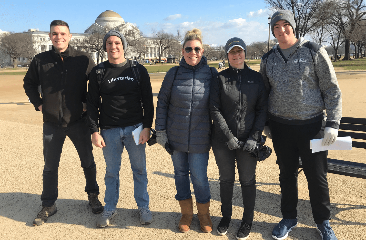 Libertarians clean the National Mall in Washington, D.C., on Jan. 6, 2019.