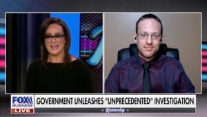 Screen capture of Spike Cohen on the Kennedy show.